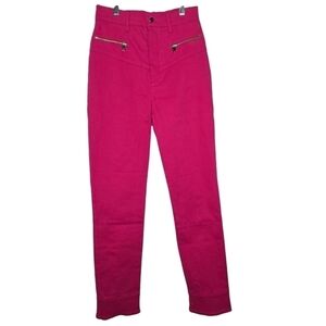 ZARA Women's Valentine High Rise Skinny Zip Denim Jeans Fuschia Pink Size Small